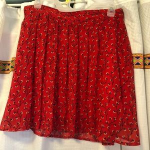 Old navy red floral skirt size S